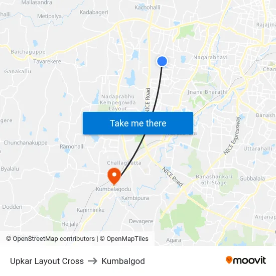 Upkar Layout Cross to Kumbalgod map