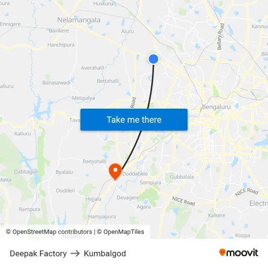 Deepak Factory to Kumbalgod map