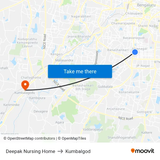Deepak Nursing Home to Kumbalgod map