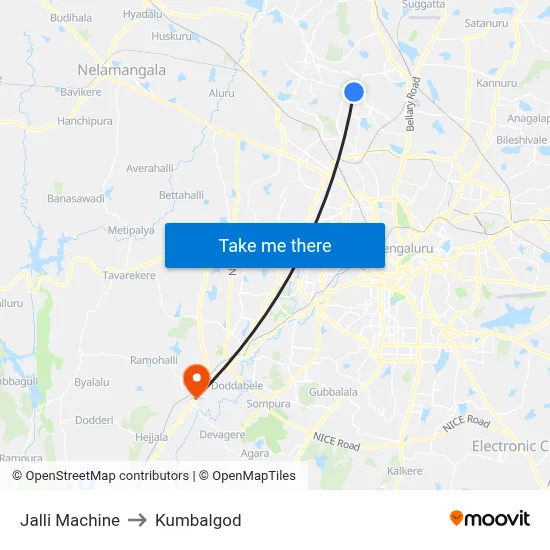 Jalli Machine to Kumbalgod map