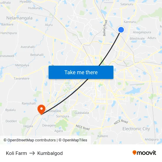 Koli Farm to Kumbalgod map