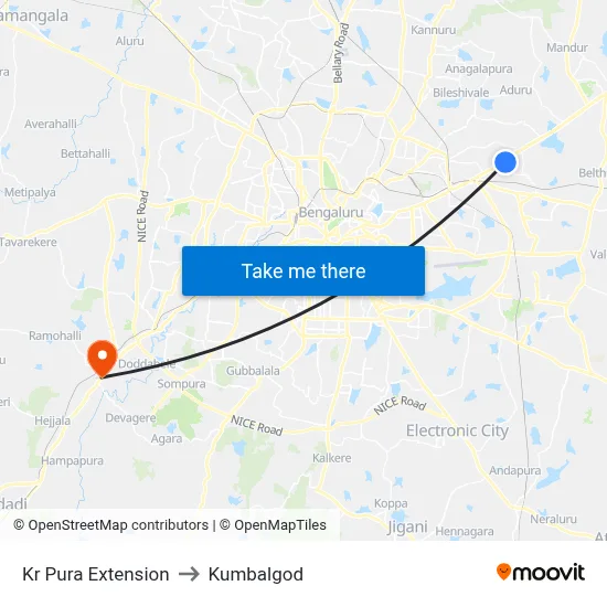Kr Pura Extension to Kumbalgod map