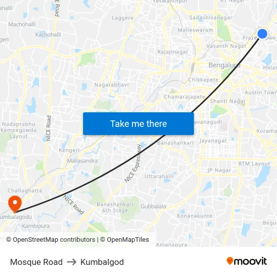Mosque Road to Kumbalgod map