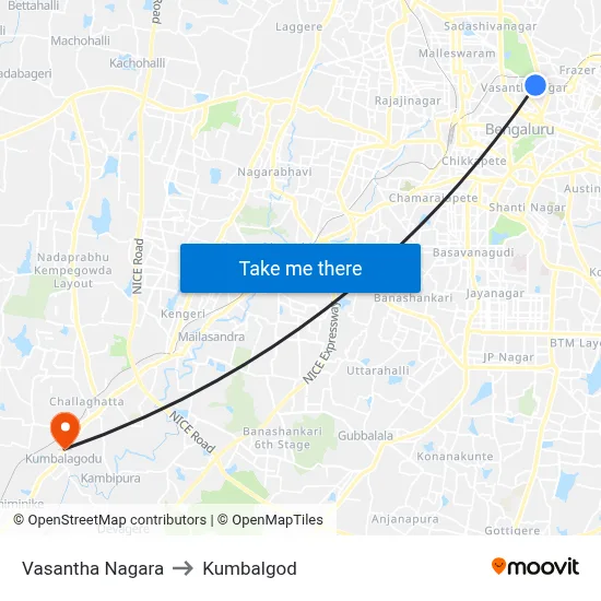 Vasantha Nagara to Kumbalgod map