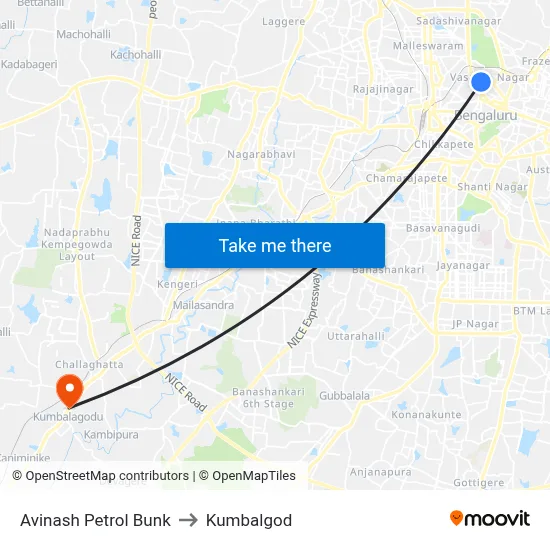 Avinash Petrol Bunk to Kumbalgod map