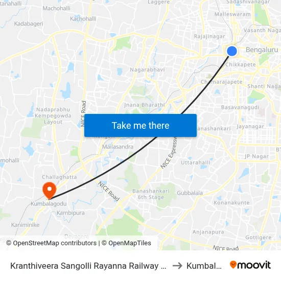 Kranthiveera Sangolli Rayanna Railway Station to Kumbalgod map