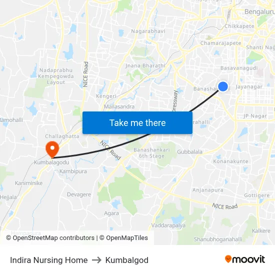 Indira Nursing Home to Kumbalgod map