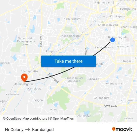 Nr Colony to Kumbalgod map