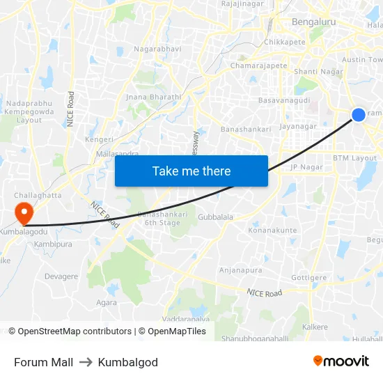 Forum Mall to Kumbalgod map