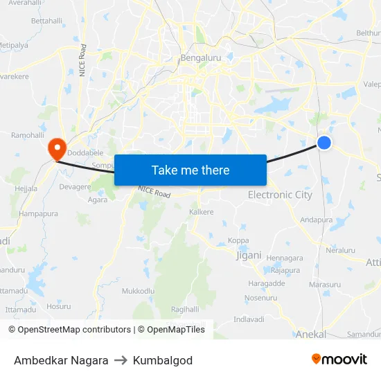 Ambedkar Nagara to Kumbalgod map