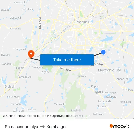 Somasandarpalya to Kumbalgod map