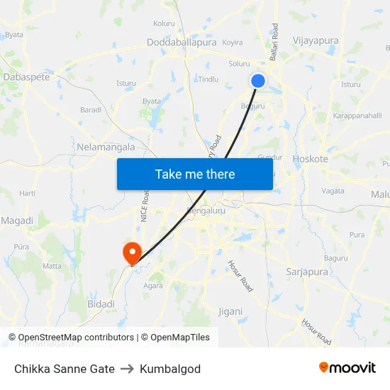 Chikka Sanne Gate to Kumbalgod map