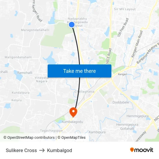 Sulikere Cross to Kumbalgod map