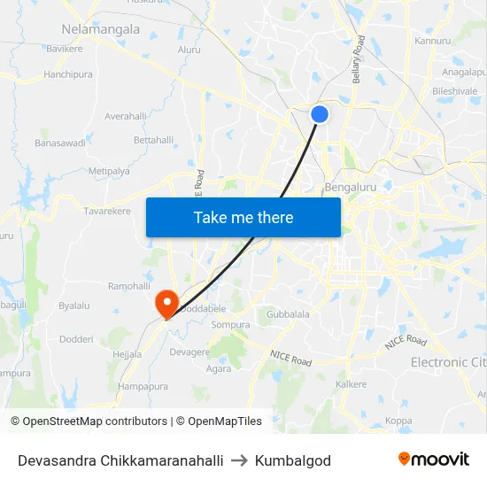 Devasandra Chikkamaranahalli to Kumbalgod map