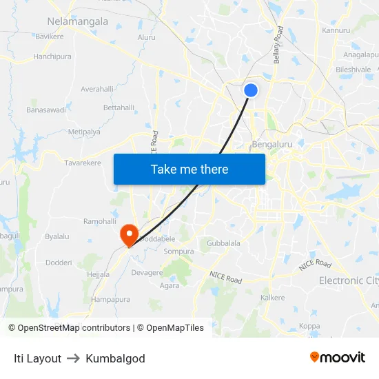 Iti Layout to Kumbalgod map