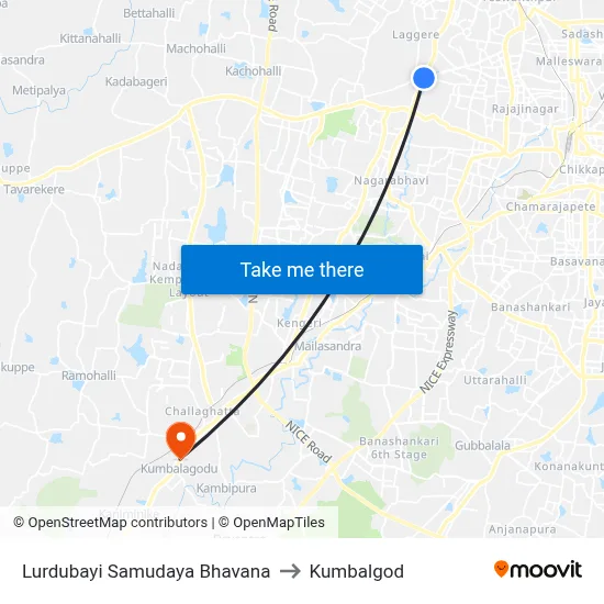 Lurdubayi Samudaya Bhavana to Kumbalgod map