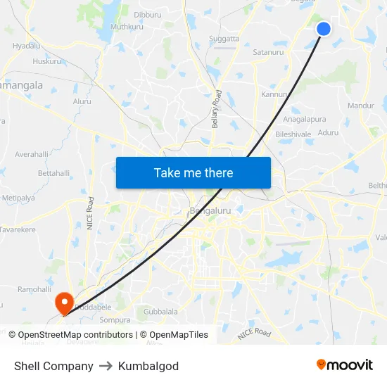 Shell Company to Kumbalgod map