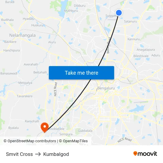 Smvit Cross to Kumbalgod map