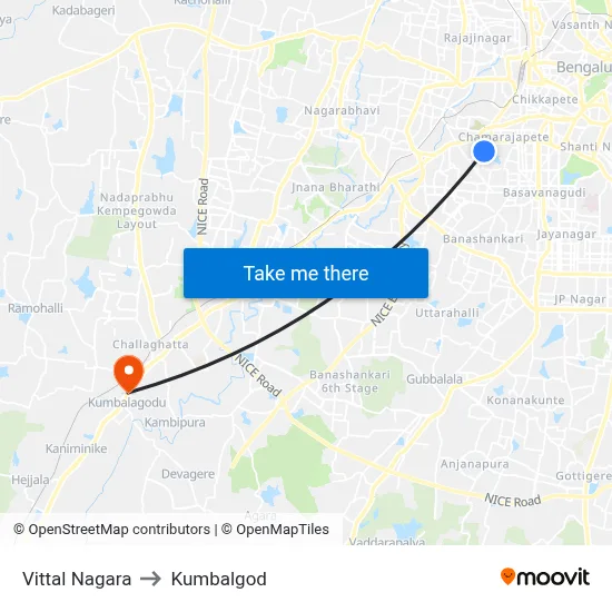 Vittal Nagara to Kumbalgod map