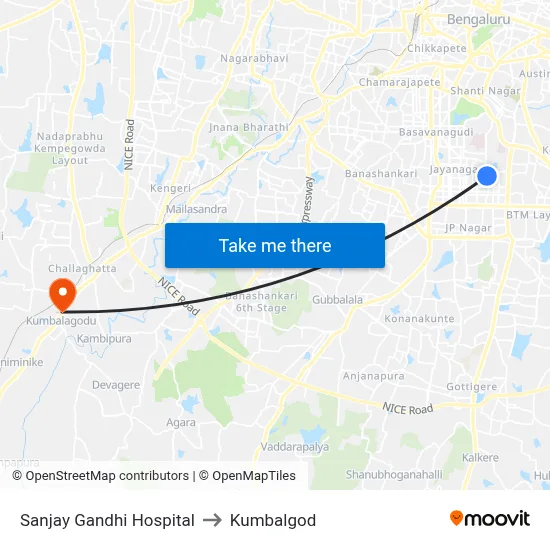 Sanjay Gandhi Hospital to Kumbalgod map