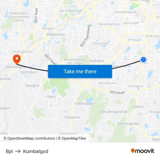 Bpl to Kumbalgod map