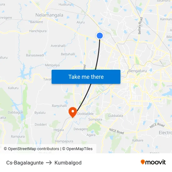 Cs-Bagalagunte to Kumbalgod map