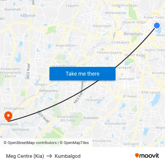 Meg Centre (Kia) to Kumbalgod map