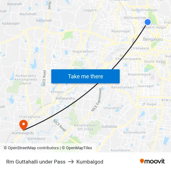 Rm Guttahalli under Pass to Kumbalgod map