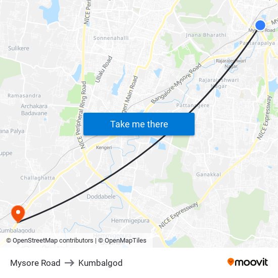 Mysore Road to Kumbalgod map
