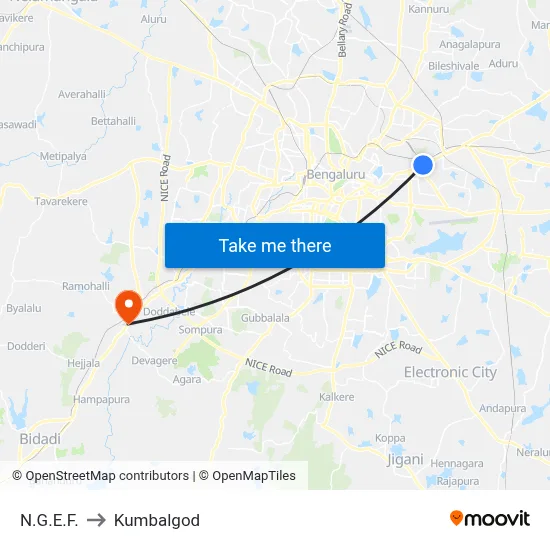 N.G.E.F. to Kumbalgod map