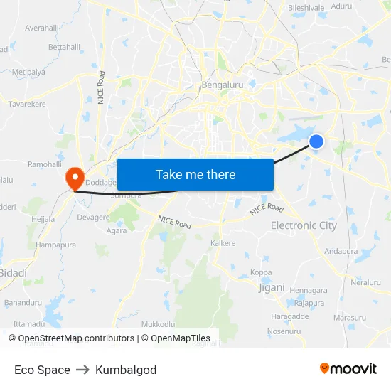 Eco Space to Kumbalgod map
