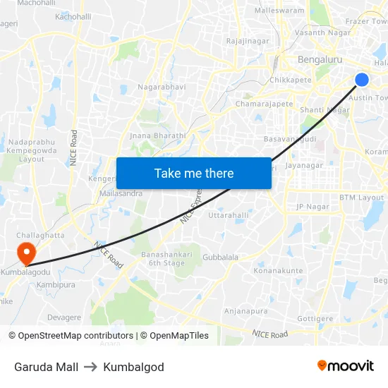 Garuda Mall to Kumbalgod map