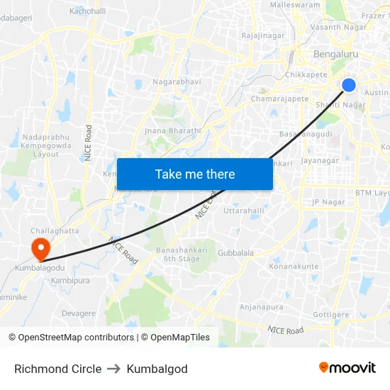 Richmond Circle to Kumbalgod map