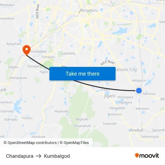 Chandapura to Kumbalgod map