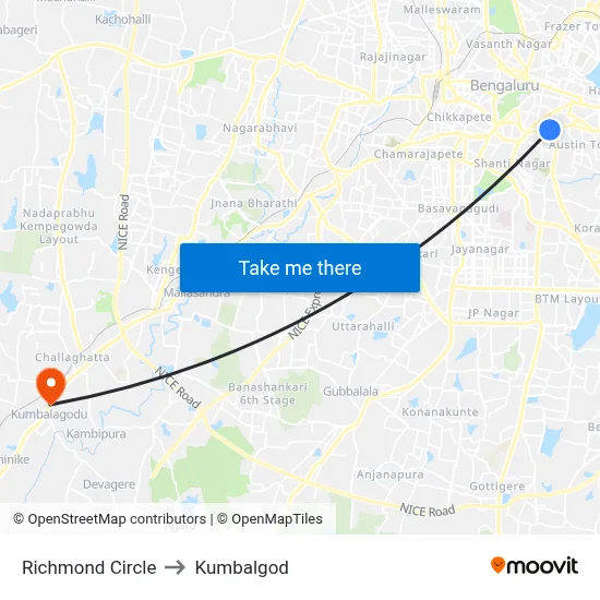 Richmond Circle to Kumbalgod map
