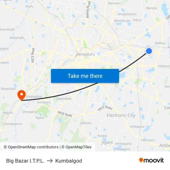 Big Bazar I.T.P.L. to Kumbalgod map