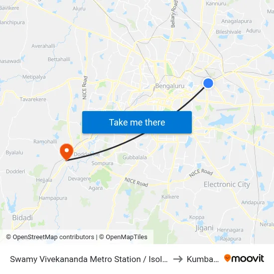 Swamy Vivekananda Metro Station / Isolation Hospital to Kumbalgod map