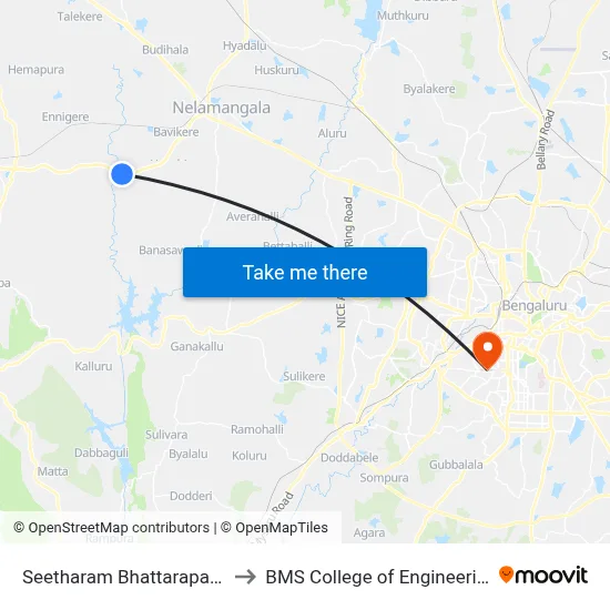 Seetharam Bhattarapalya to BMS College of Engineering map
