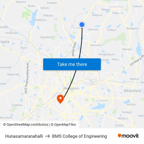 Hunasamaranahalli to BMS College of Engineering map