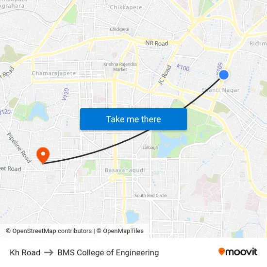 Kh Road to BMS College of Engineering map