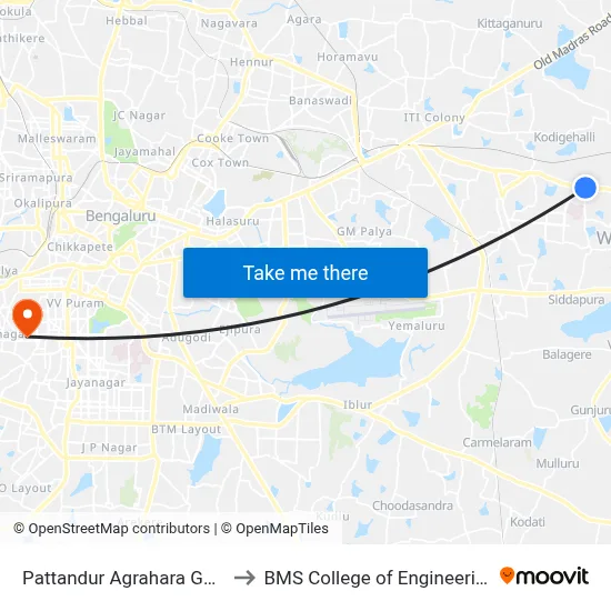 Pattandur Agrahara Gate to BMS College of Engineering map