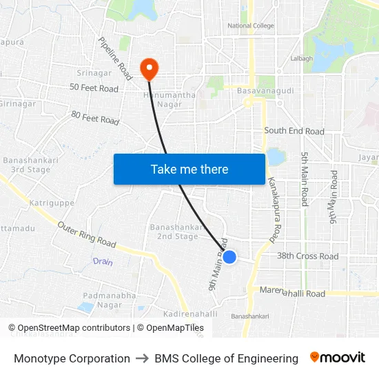 Monotype Corporation to BMS College of Engineering map