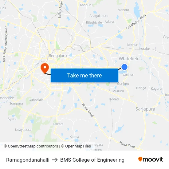 Ramagondanahalli to BMS College of Engineering map