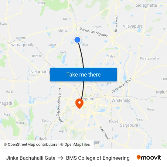 Jinke Bachahalli Gate to BMS College of Engineering map