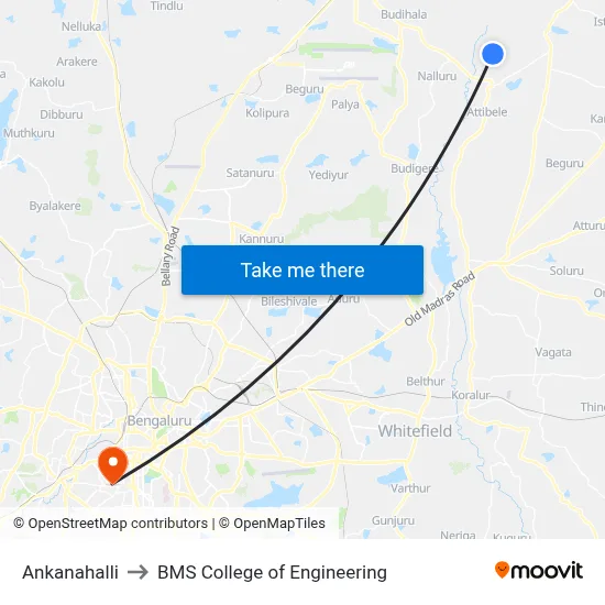 Ankanahalli to BMS College of Engineering map