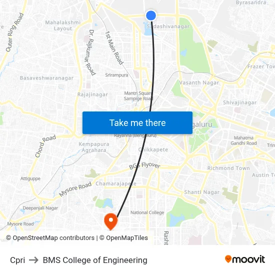 Cpri to BMS College of Engineering map