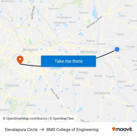 Devalapura Circle to BMS College of Engineering map