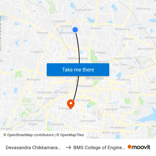 Devasandra Chikkamaranahalli to BMS College of Engineering map
