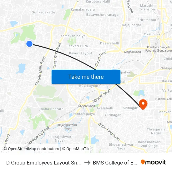 D Group Employees Layout Srigandhada Kaval to BMS College of Engineering map