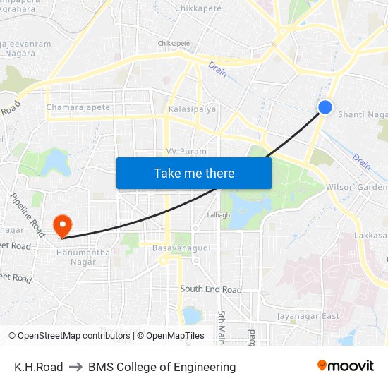 K.H.Road to BMS College of Engineering map